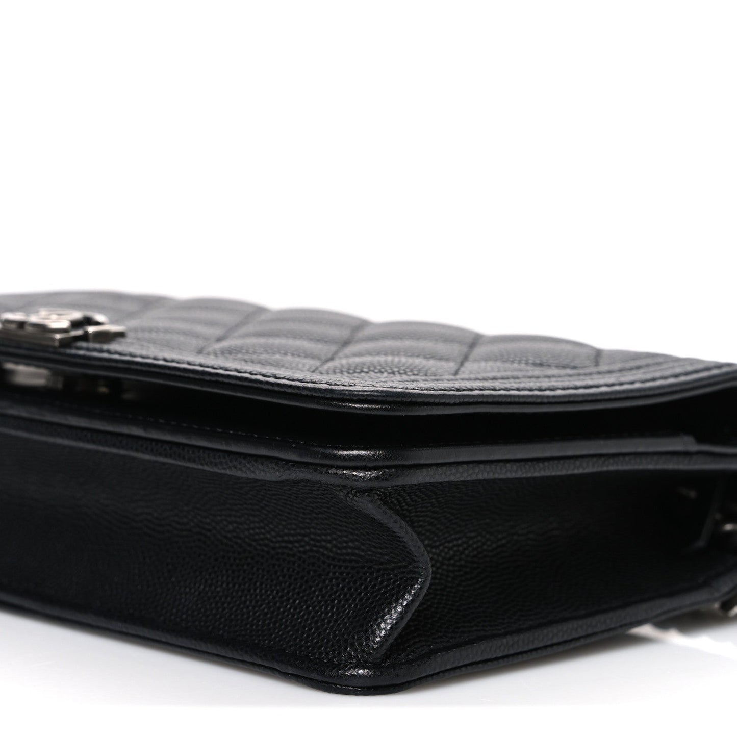 Caviar Quilted Boy Wallet On Chain WOC Black