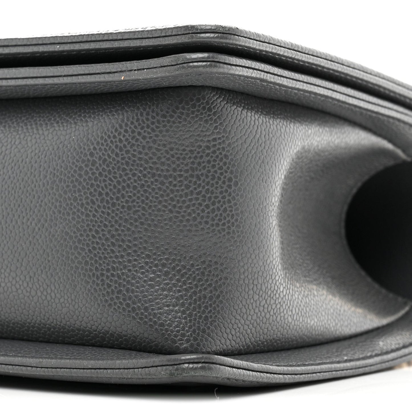 Caviar Quilted Medium Boy Flap Dark Grey