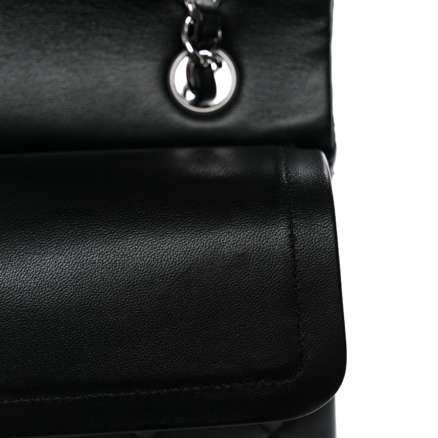 Lambskin Quilted Small Double Flap Black