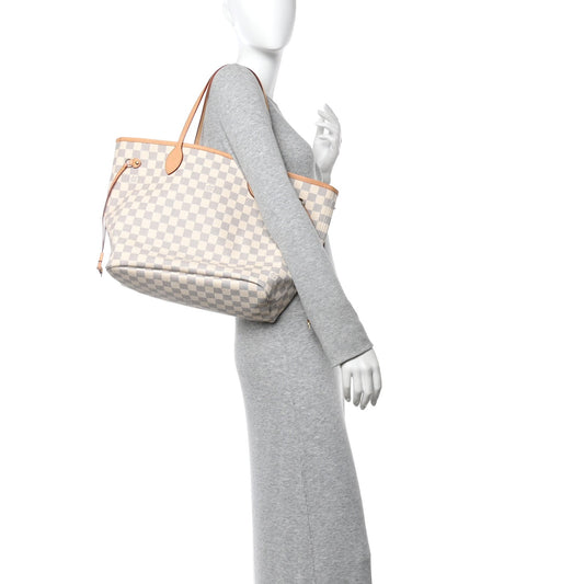 Damier Azur Neo Neverfull MM Rose Ballerine