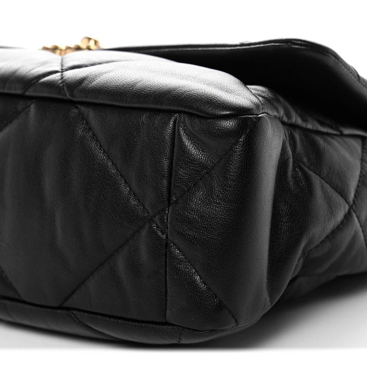 Goatskin Quilted Large Chanel 19 Flap Black