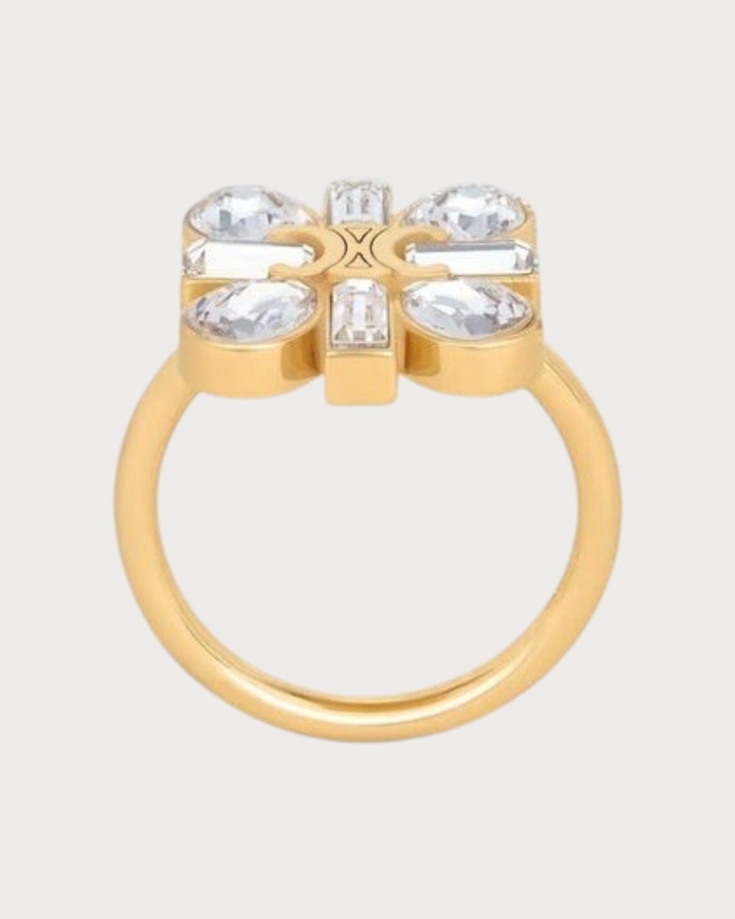 CELINE Daisy Ring Strass & Brass with Gold Finish(2 Colors)