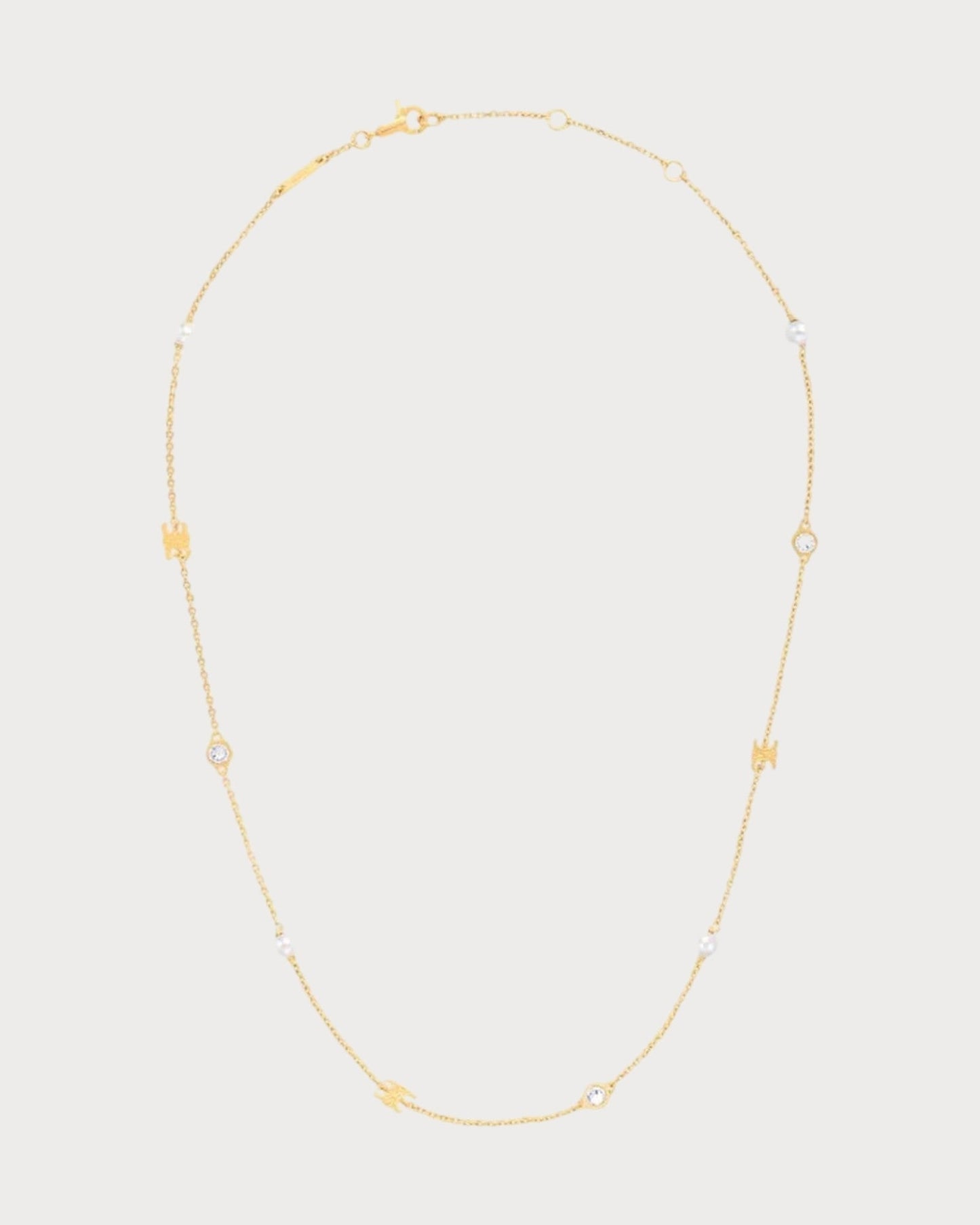 CELINE Les Perles Celine Necklace Resin Pearl & Brass(Gold)