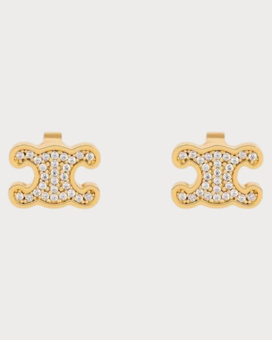 CELINE Triomphe Rhinestone Studs Brass(2 Colors)