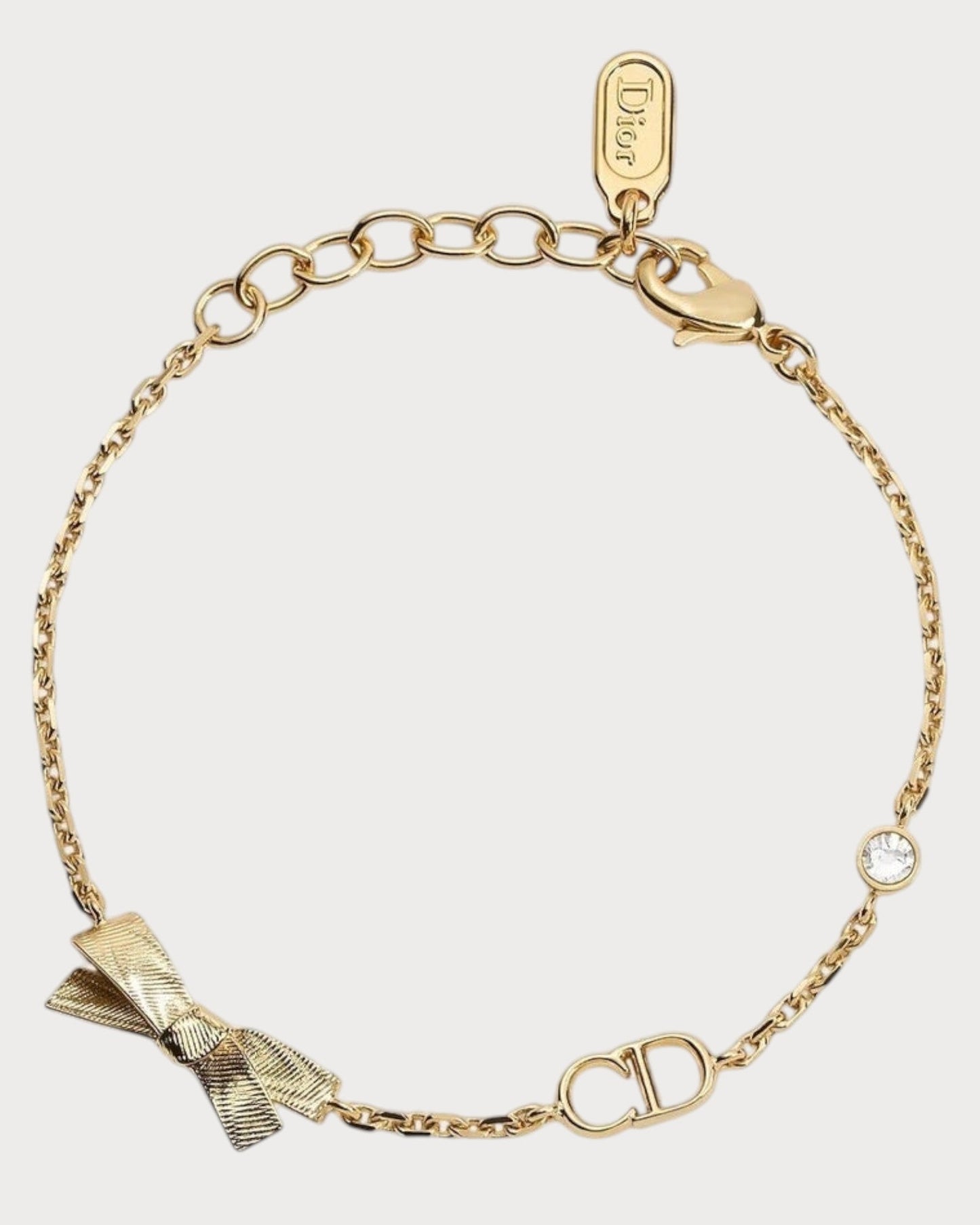 CHRISTIAN DIOR CD Bow Bracelet Gold-Finish Metal(Gold)