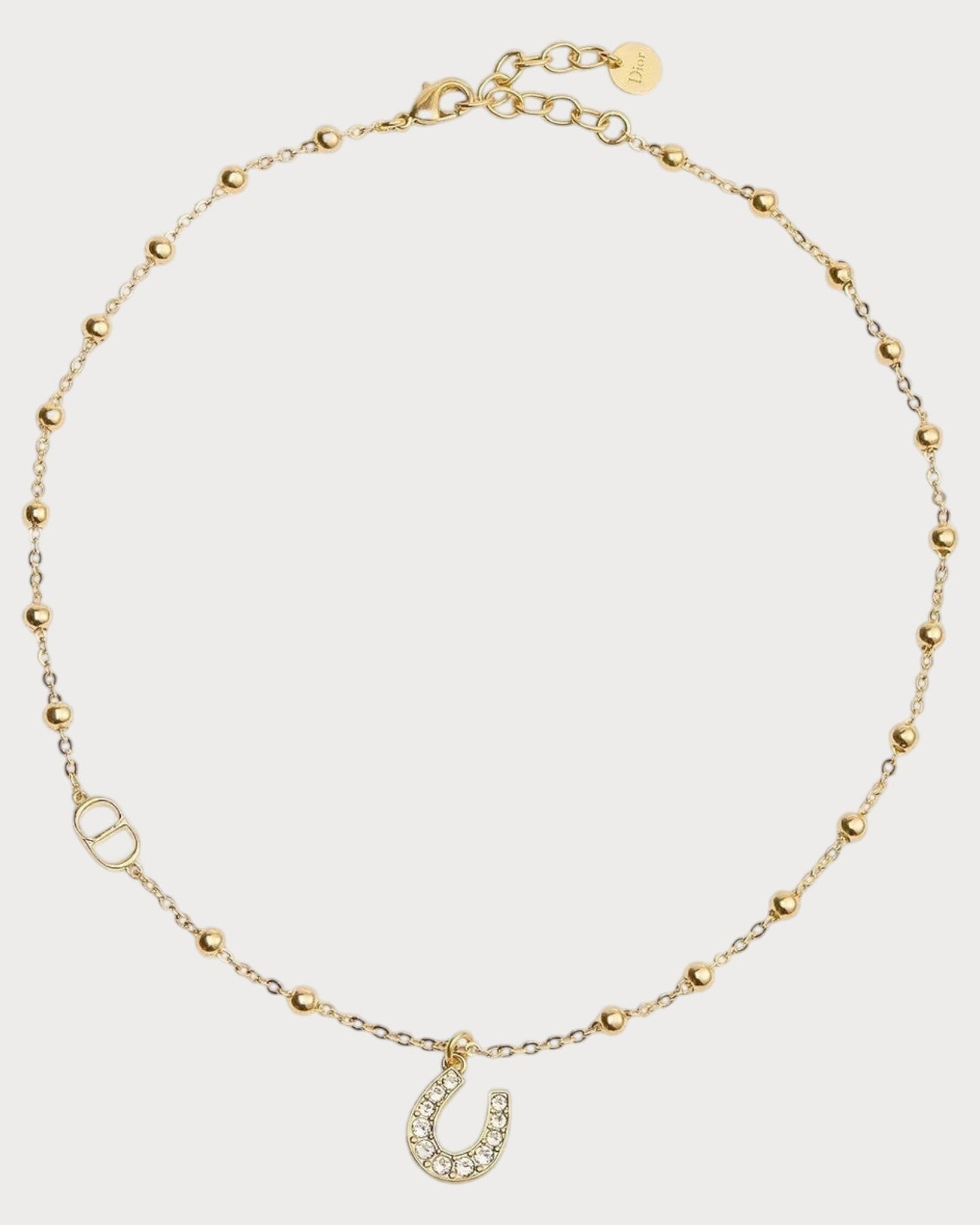 CHRISTIAN DIOR Lucky Dior Necklace Gold-Finish Metal(White)