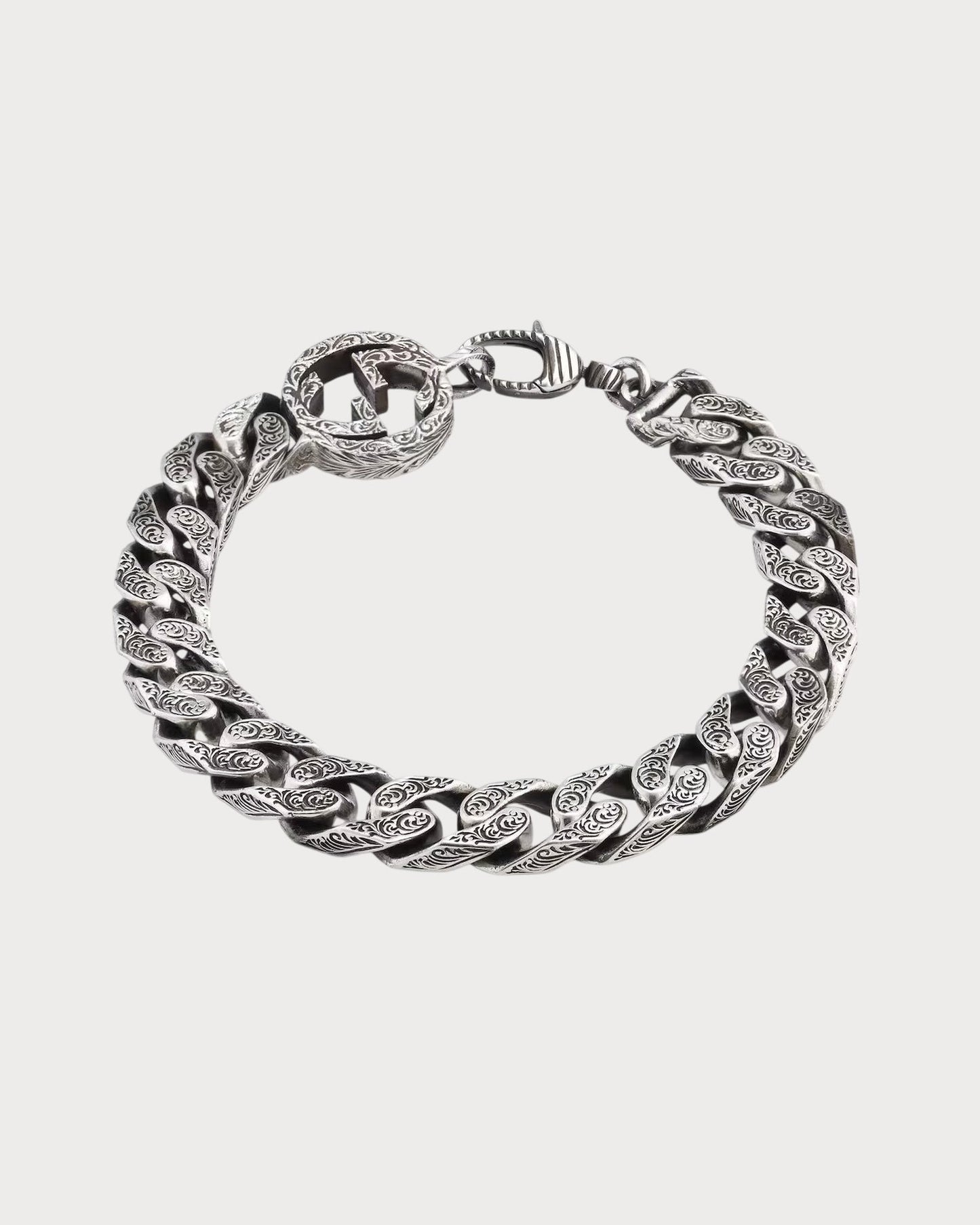 GUCCI Interlocking Thick Chain Bracelet Metal(Silver)