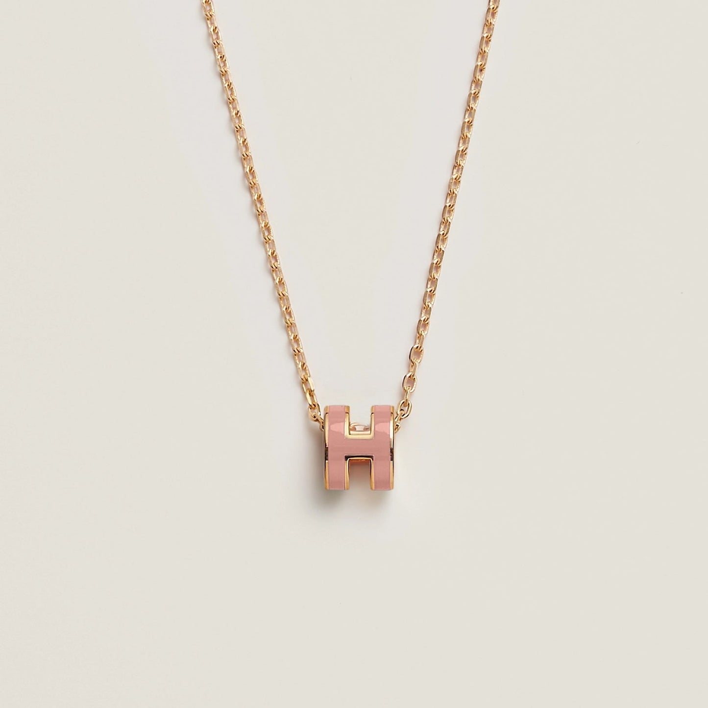 HERMES Gold Pop H Necklace Metal(Mini/Many)