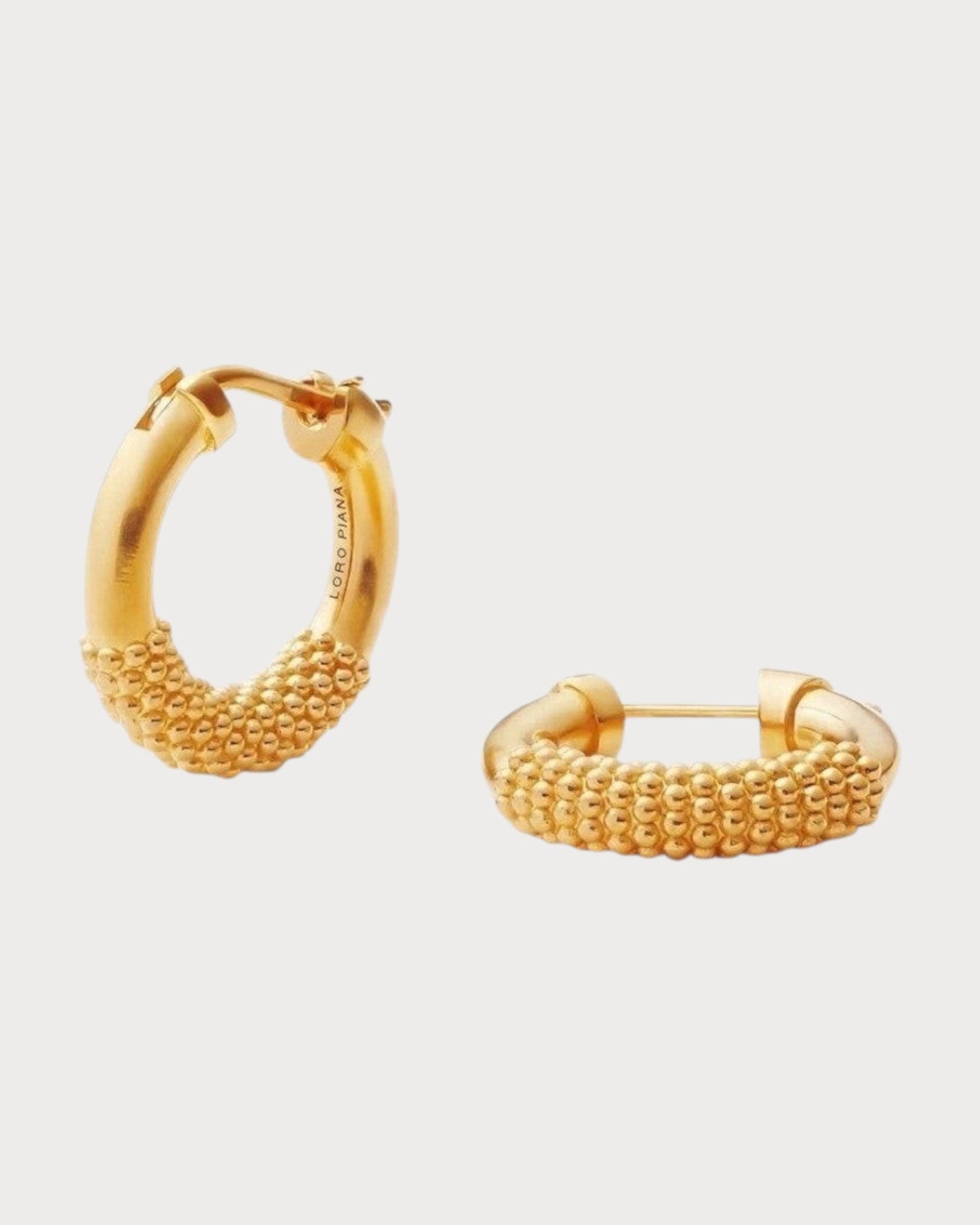 LORO PIANA Bubble Hoop Earrings(Gold)