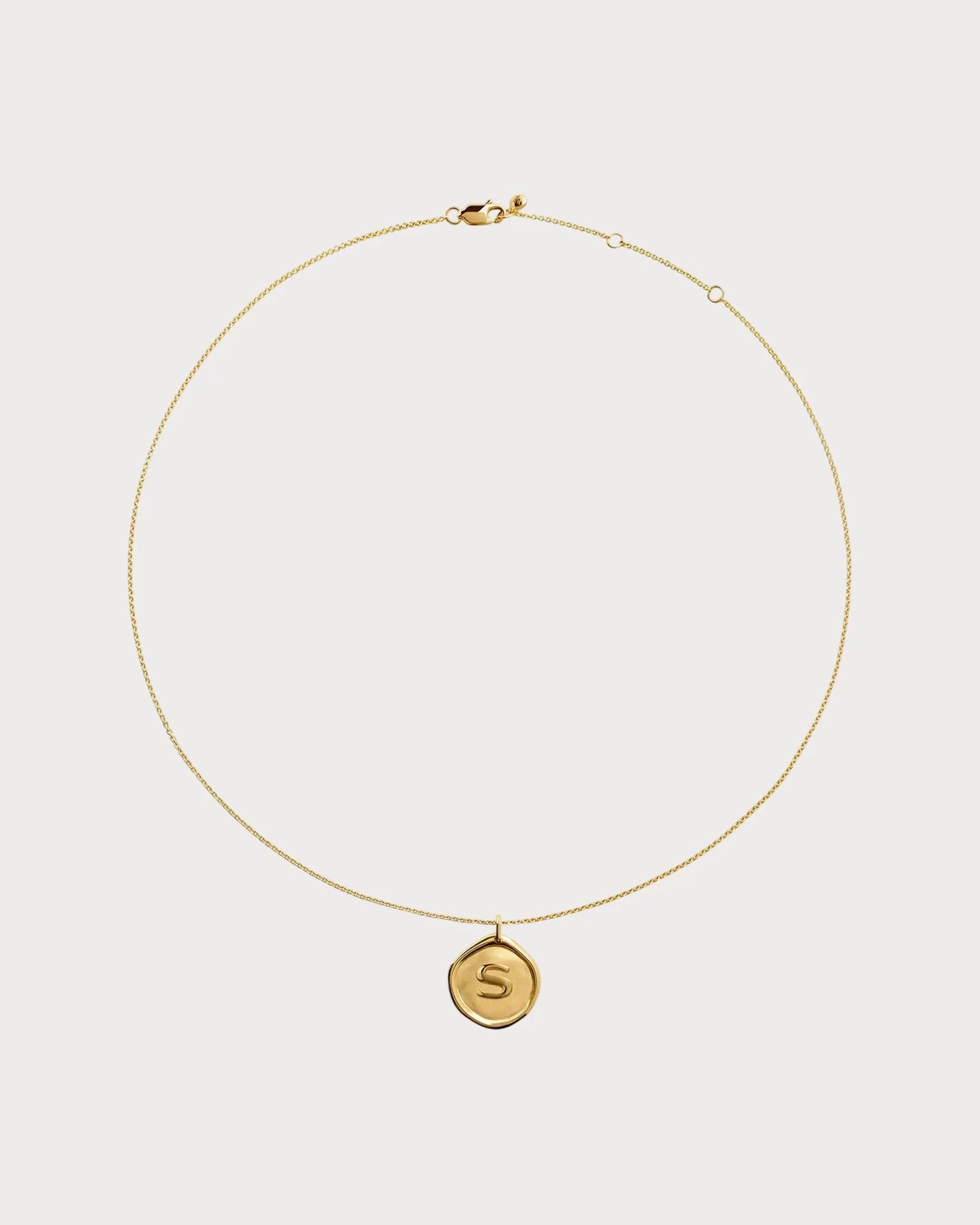 MONICA VINADER Initial S Stamp 18ct Yellow Gold Vermeil Necklace(Gold)