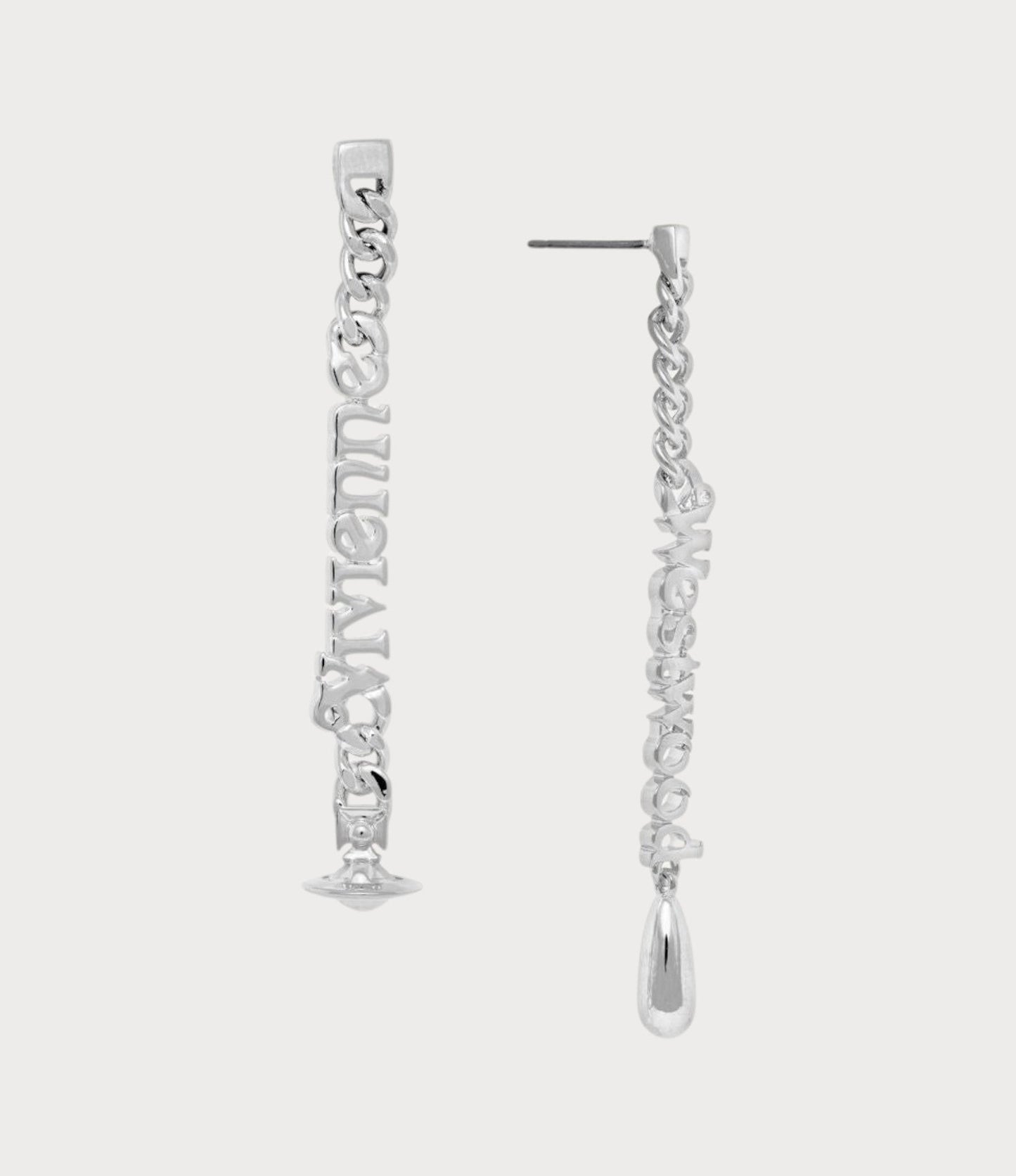 VIVIENNE WESTWOOD Millicent Platinum Earrings Brass(Silver)