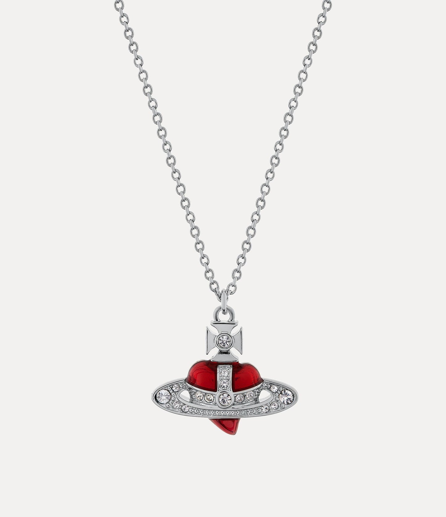 VIVIENNE WESTWOOD New Diamante Heart Pendant Necklace Brass(4 Colors)