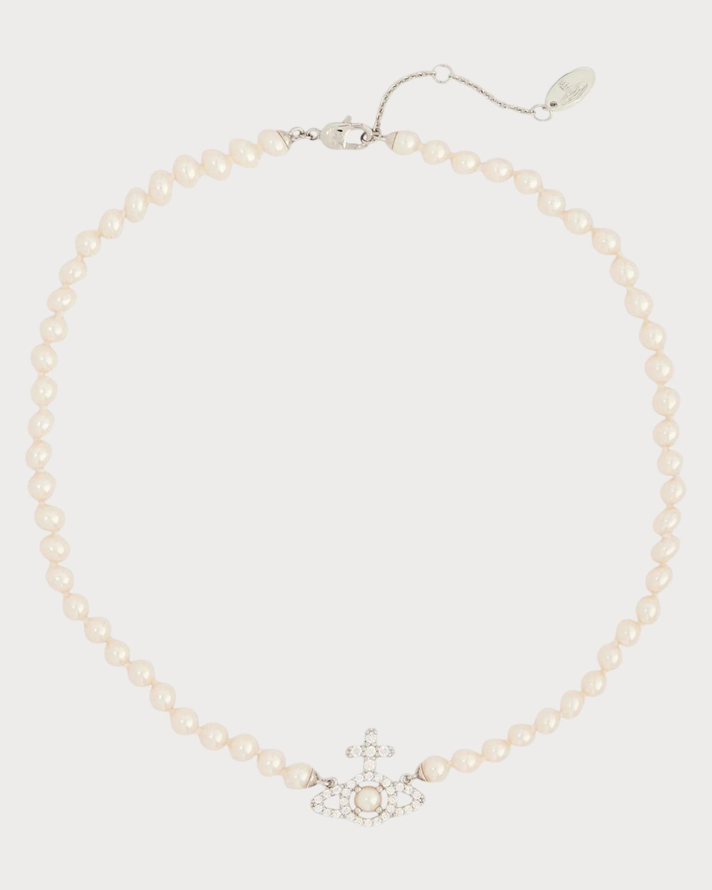 VIVIENNE WESTWOOD Olympia Pearl Brass Necklace(Silver)
