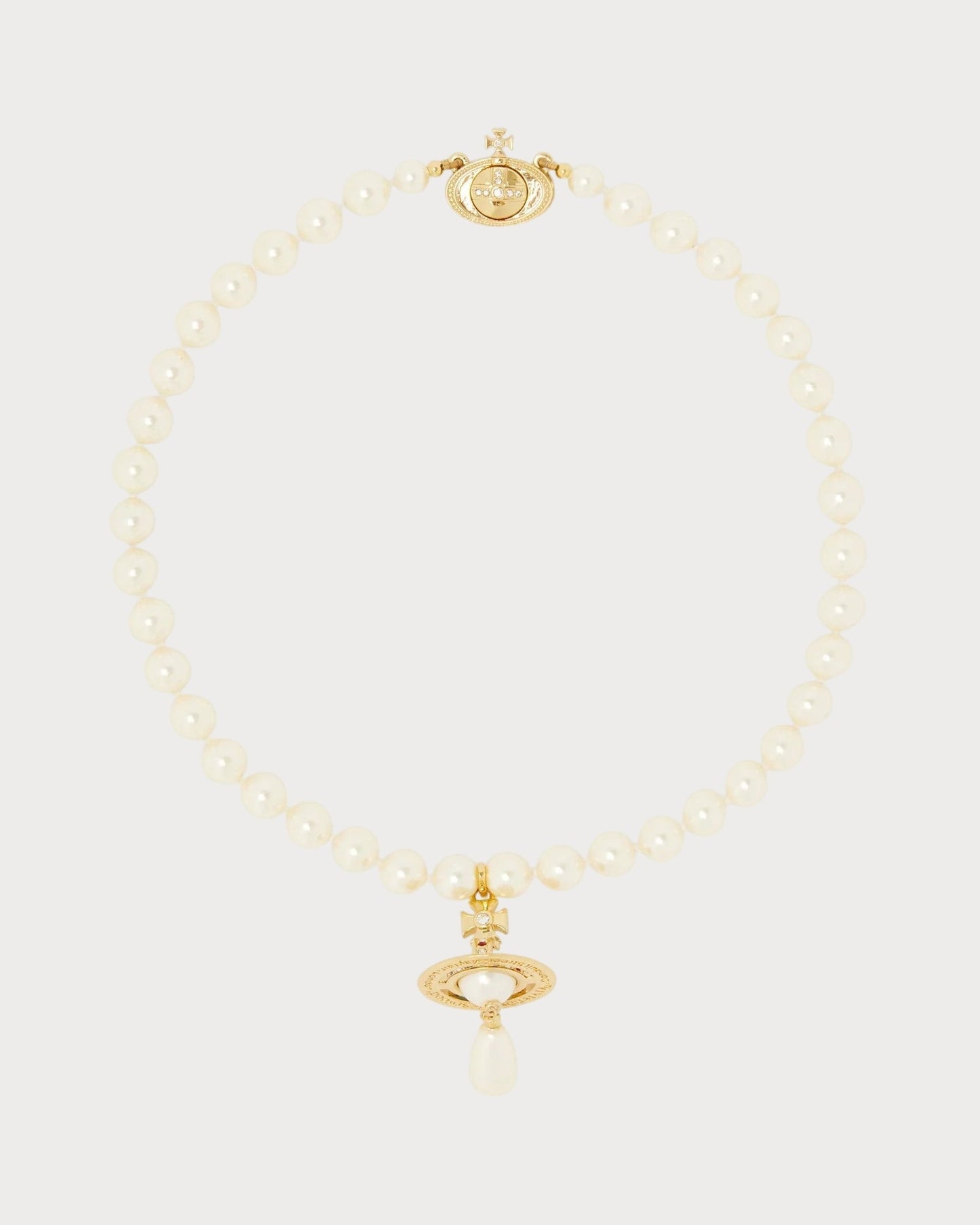 VIVIENNE WESTWOOD Orb Gold-Tone Brass and Faux-Pearl Choker Necklace(Gold)