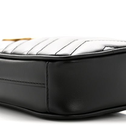 Calfskin Matelasse Mini GG Marmont Crossbody Bag Black