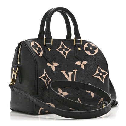 Empreinte Monogram Giant Speedy Bandouliere 25 Black Beige
