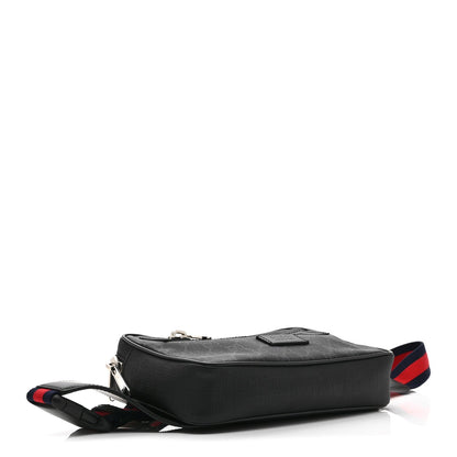 Soft GG Supreme Monogram Web Belt Bag Black Grey