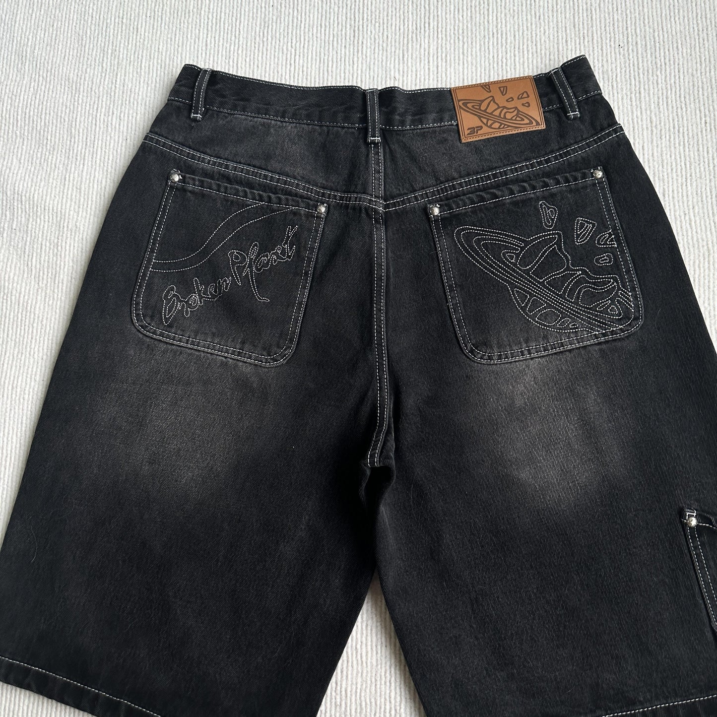Broken P Denim Jeans Shorts