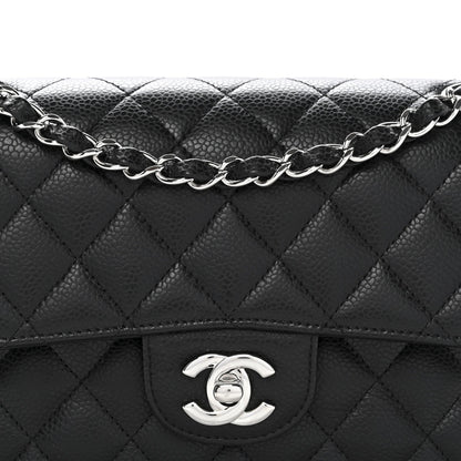 Caviar Quilted Small Double Flap Black