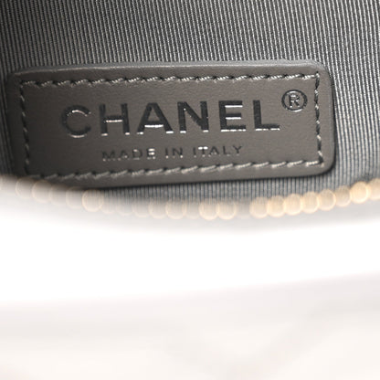 Aged Calfskin Chevron Quilted Small Gabrielle Hobo Grey