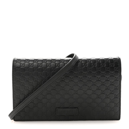 Microguccissima Crossbody Wallet Black