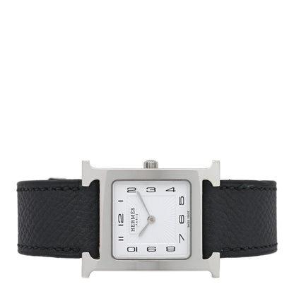Stainless Steel Epsom 26mm Heure H Hour Quartz Watch Noir