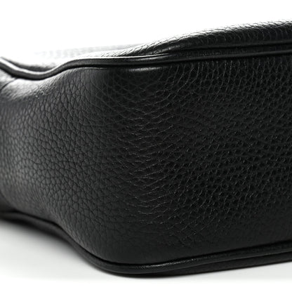 Pebbled Calfskin Small Soho Disco Bag Black