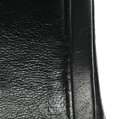 Patent Quilted Medium Double Flap Black