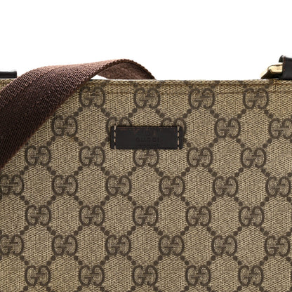 GG Supreme Monogram Small Flat Messenger Bag Dark Brown