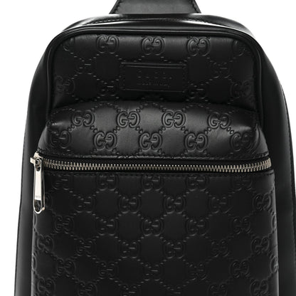 Guccissima Sling Backpack Black