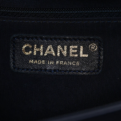 Lambskin Quilted New Medium Boy Flap Dark Navy Blue