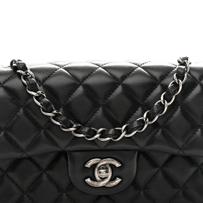 Lambskin Quilted Mini Rectangular Flap Black