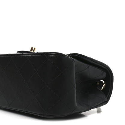 Lambskin Quilted Mini Square Flap Black