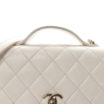 Caviar Quilted Medium Business Affinity Flap White
