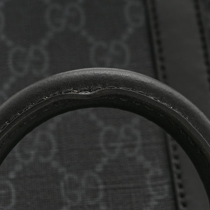 GG Supreme Monogram Appia Calfskin Web Mini Tote Bag Black