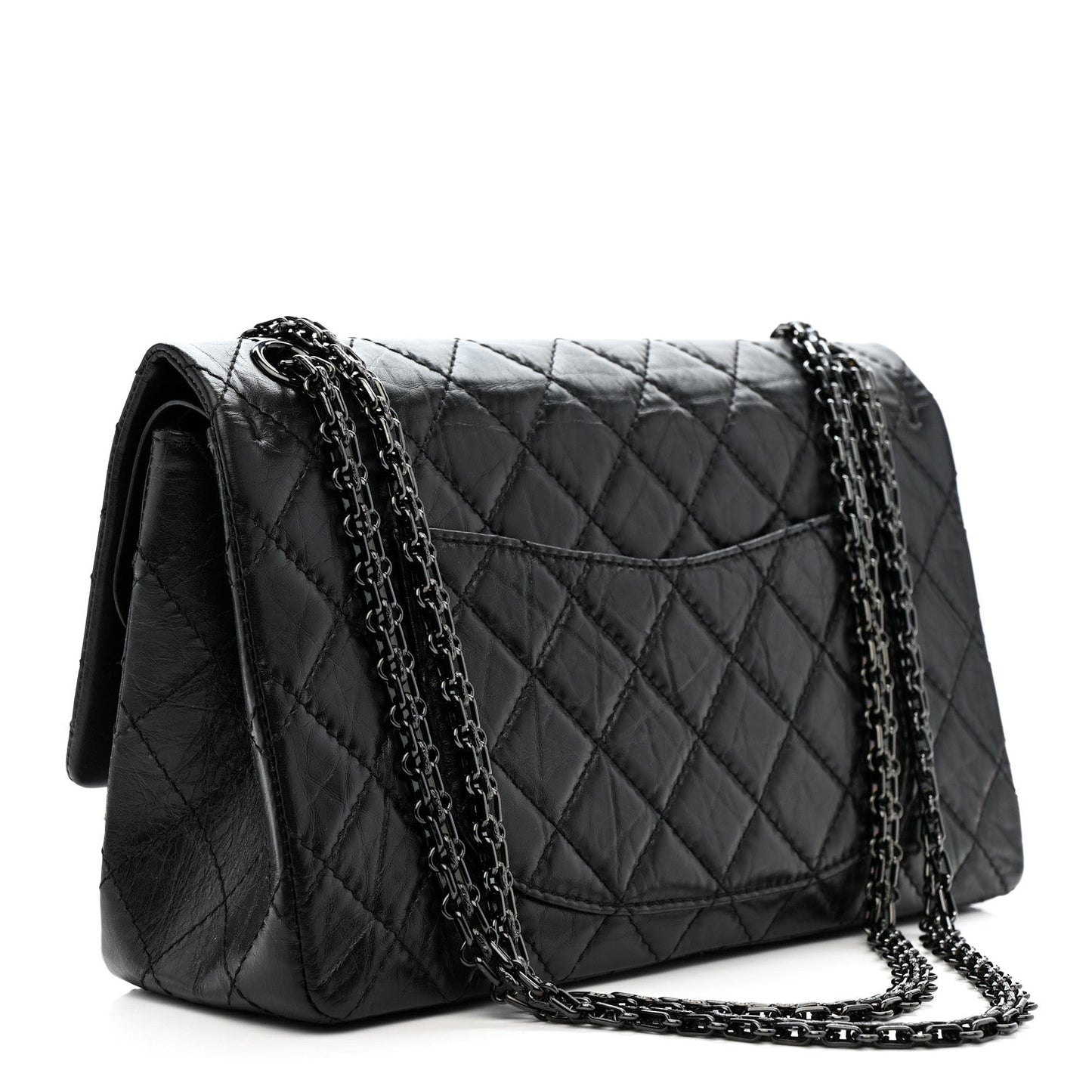 Aged Calfskin Quilted 2.55 Reissue 226 Flap So Black