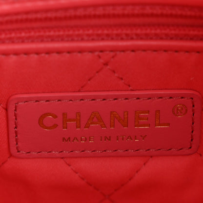 Shiny Calfskin Quilted Small Chanel 22 Coral Pink