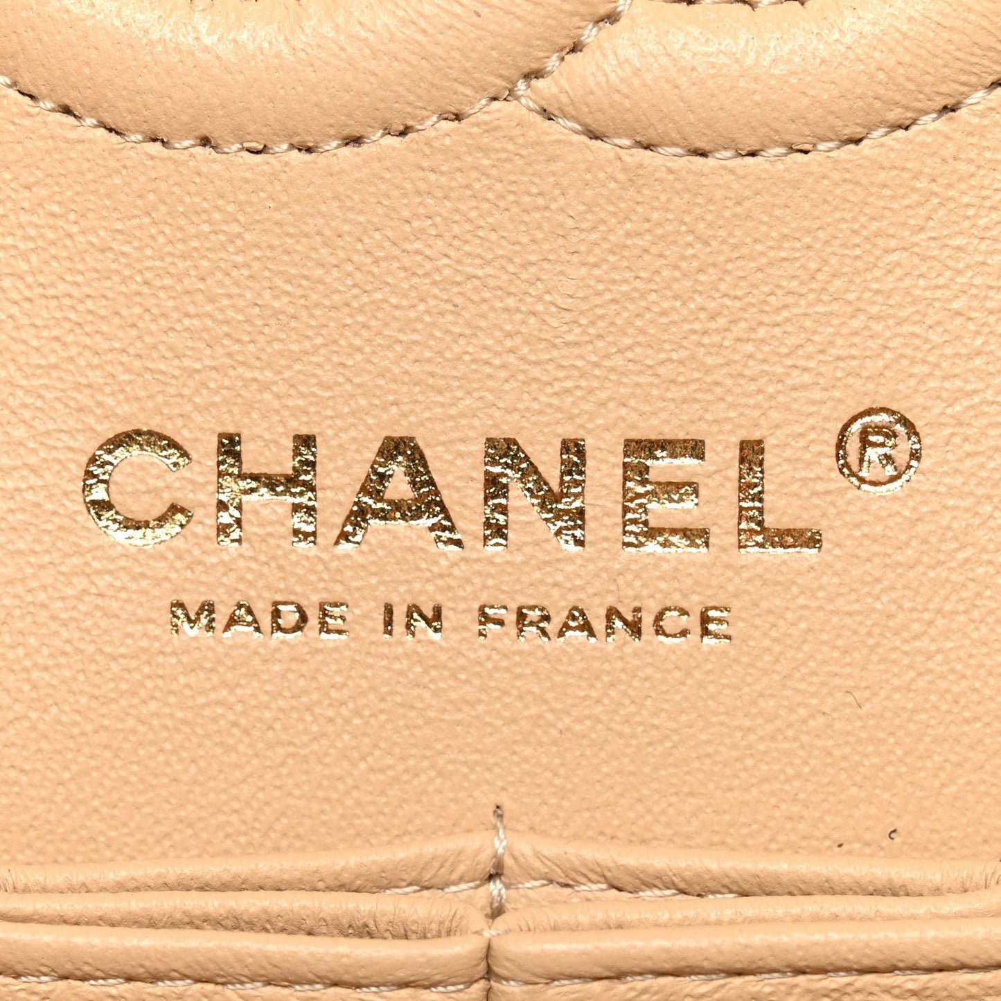 Caviar Quilted Small Double Flap Beige