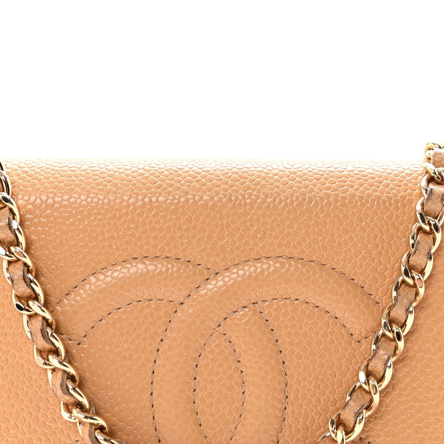Caviar Timeless CC Wallet on Chain WOC Beige