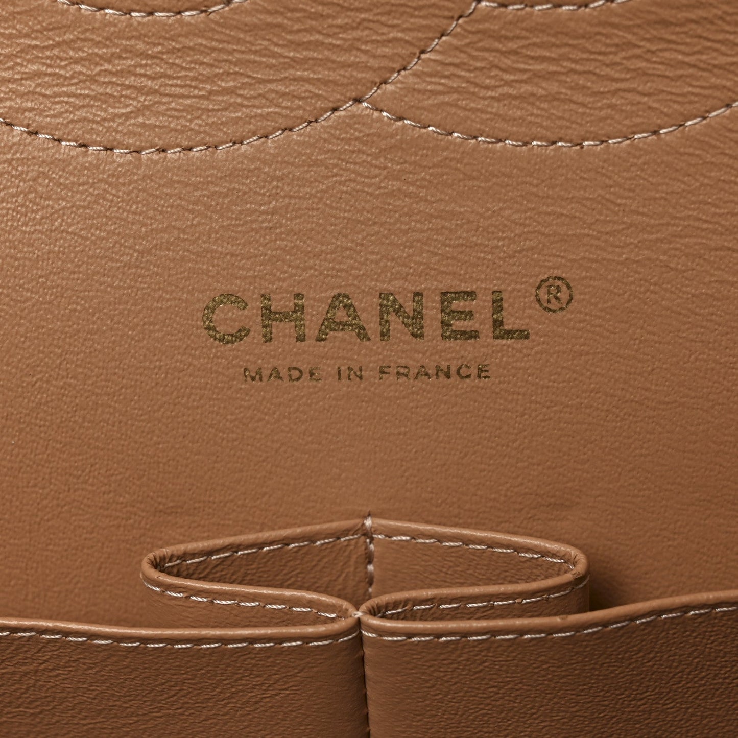 Caviar Quilted Jumbo Double Flap Beige