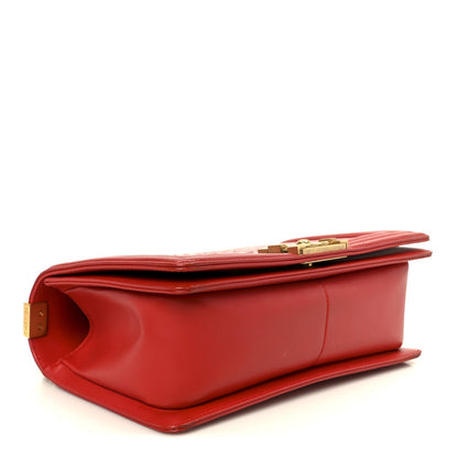 Snakeskin Medium Boy Flap Red