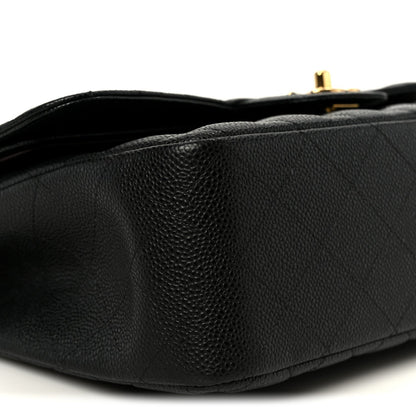 Caviar Quilted Jumbo Double Flap Black