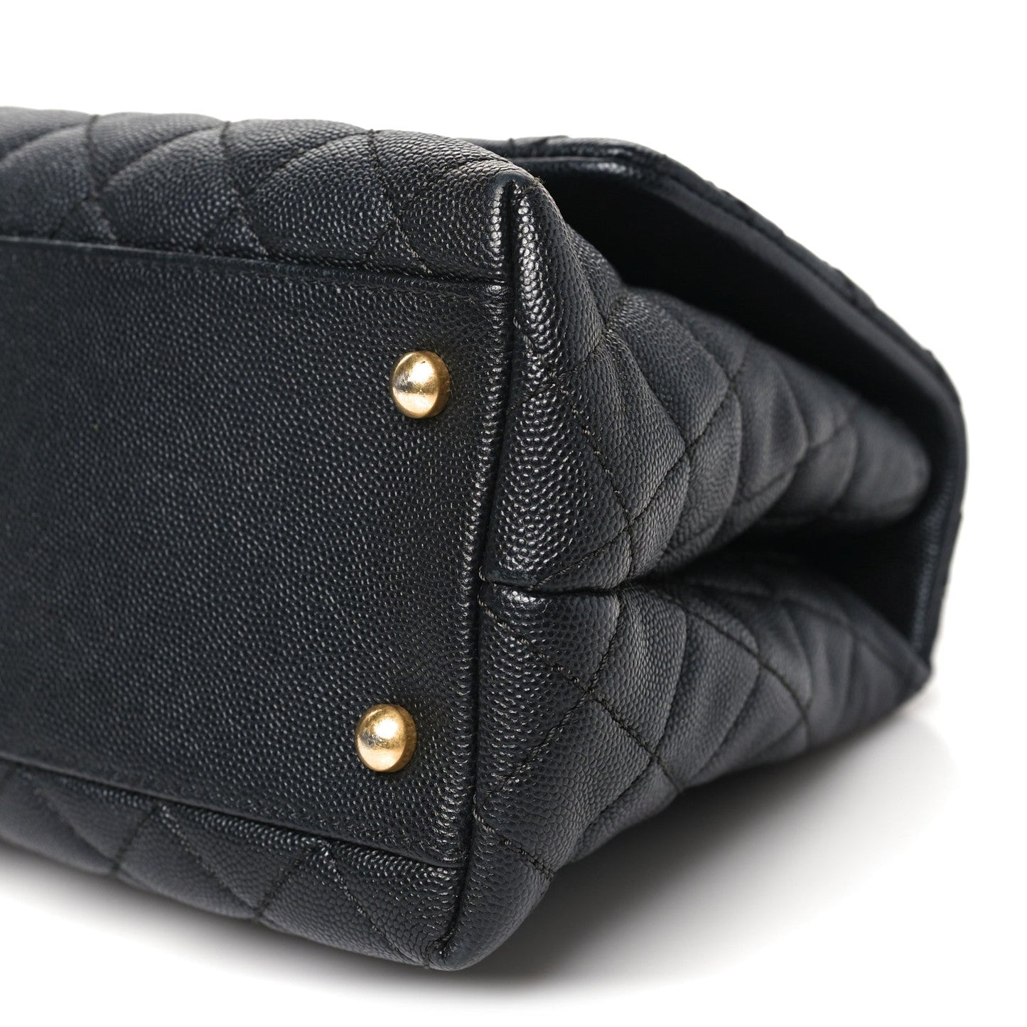 Caviar Quilted Small Coco Chain Handle Flap Black