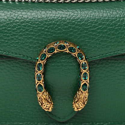 Dollar Calfskin Crystal Super Mini Dionysus Shoulder Bag Emerald