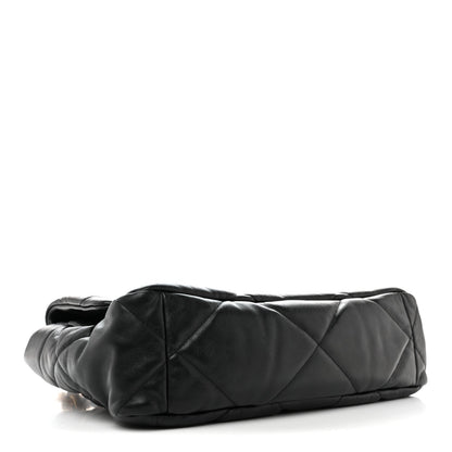 Lambskin Quilted Large Chanel 19 Flap Black