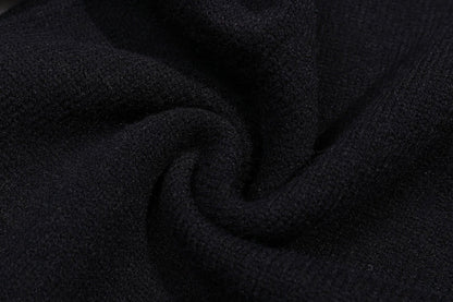 AMRI Black Core Knitted Sweater Hoodie