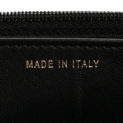 Lambskin Quilted Trendy CC Wallet On Chain WOC Black