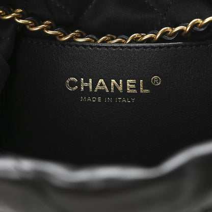 Shiny Calfskin Quilted Mini Chanel 22 Black