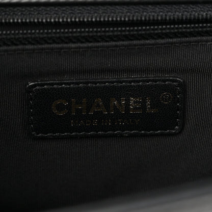 Calfskin Quilted New Medium Boy Flap Black