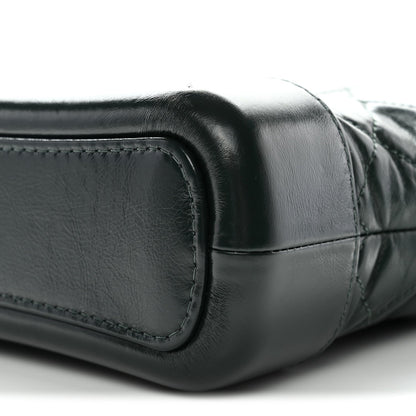 Aged Calfskin Quilted Small Gabrielle Hobo Dark Green